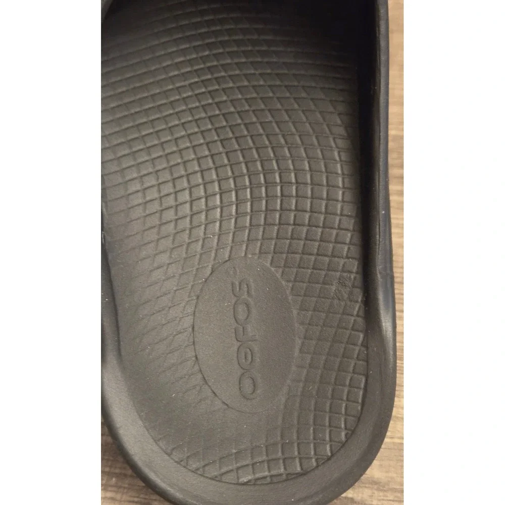 OOFOS OOahh Slide Sandals Shoes Mens 10 Womens 12 Black Recovery Comfort Slip On